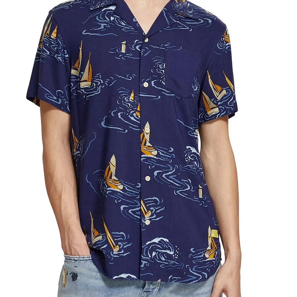 Nautical Print Navy Shirt